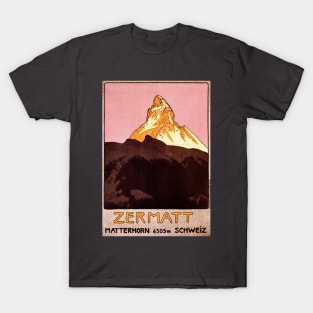 Vintage Travel Poster with the Matterhorn T-Shirt